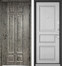 Входные двери БУЛЬДОРС - Стальная дверь Бульдорс Premium 90 РР дуб шале серебро / дуб белый матовый