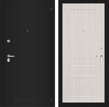 Коллекция CLASSIC шагрень черная - Входная дверь CLASSIC шагрень черная 03 - Сандал белый