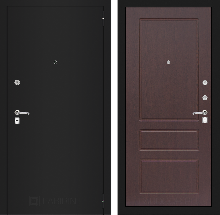 Коллекция CLASSIC шагрень черная - Входная дверь CLASSIC шагрень черная 03 - Орех премиум