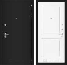 Коллекция CLASSIC шагрень черная - Входная дверь CLASSIC шагрень черная 11 - Белый софт