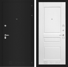 Коллекция CLASSIC шагрень черная - Входная дверь CLASSIC шагрень черная 03 - Белый софт