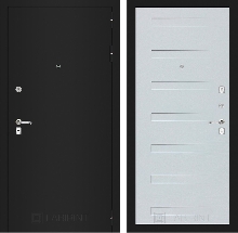 Коллекция CLASSIC шагрень черная - Входная дверь CLASSIC шагрень черная 14 - Дуб кантри белый горизонтальный