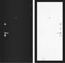 Коллекция CLASSIC шагрень черная - Входная дверь CLASSIC шагрень черная 07 - Белое дерево