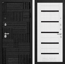 PAZL от 31500 - Входная дверь PAZL 01 - Белое дерево, стекло черное