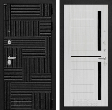 PAZL от 31500 - Входная дверь PAZL 02 - Сандал белый, стекло черное