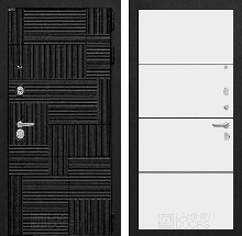 PAZL от 31500 - Входная дверь PAZL 25 - Белый софт, черный молдинг