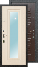Входные двери с ЗЕРКАЛОМ - Входная дверь Лекс 4А с зеркалом (Венге-Беленый дуб)