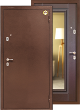 Входные двери с ЗЕРКАЛОМ - Входная металлическая дверь Бульдорс 12T «Венге»