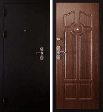 Входные двери с ЗЕРКАЛОМ - Входная металлическая дверь Сударь 4 Cisa (Чёрный бархат / Орех бренди)