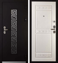 Входные двери с ЗЕРКАЛОМ - Входная металлическая дверь Сударь 7 Cisa (Чёрный бархат / Ясень белый)