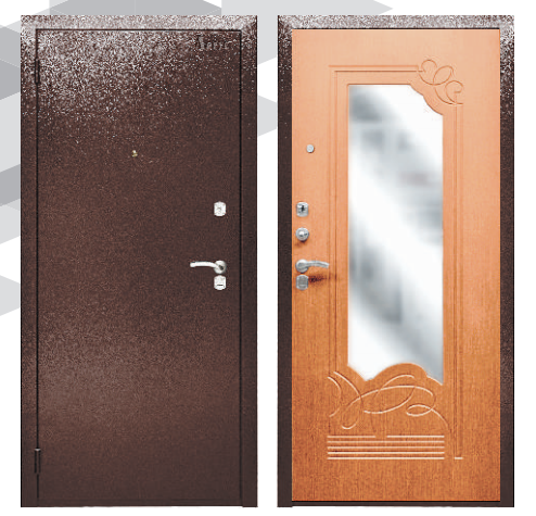 Входные двери АРГУС - Дверь Аргус ДА-13 медный антик/клен медовый с зеркалом