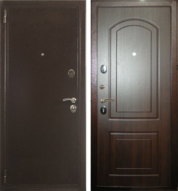 Входные двери ЗЕТТА - Входная дверь Зетта Евро 2 Б2 Арка Темный Орех