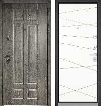 Входные двери БУЛЬДОРС - Стальная дверь Бульдорс Premium 90 РР дуб шале серебро / белый софт 9Р-130