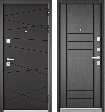Входные двери БУЛЬДОРС - Стальная дверь Бульдорс Premium 90 РР графит софт / серый дуб 9Р-137