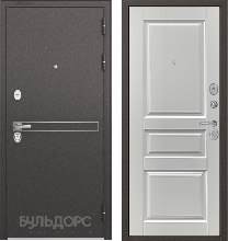 Входные двери БУЛЬДОРС - Стальная дверь Бульдорс Premium 90 чёрный шёлк D-4 / дуб белый матовый 9PD-2
