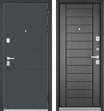 Входные двери БУЛЬДОРС - Стальная дверь Бульдорс Premium 90 чёрный шёлк D-14 / серый дуб 9Р-137