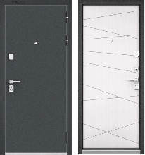 Входные двери БУЛЬДОРС - Стальная дверь Бульдорс Premium 90 чёрный шёлк D-14 / белый софт 9Р-130