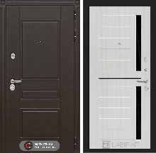 Коллекция Мегаполис от 39300 - Входная дверь Мегаполис 02 - Сандал белый, стекло черное