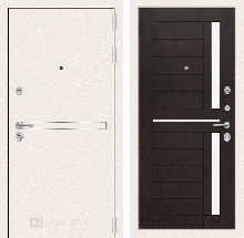 Коллекция Line WHITE - Входная дверь Лайн WHITE 02 - Венге, стекло белое