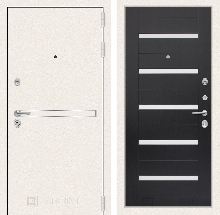Коллекция Line WHITE - Входная дверь Лайн WHITE 01 - Венге, стекло белое