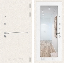 Коллекция Line WHITE - Входная дверь Лайн WHITE с Зеркалом 18 - Белое дерево