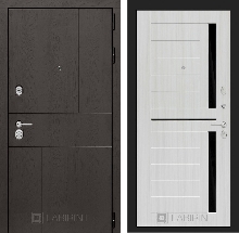 Коллекция URBAN от36500 - Входная дверь URBAN 02 - Сандал белый, стекло черное