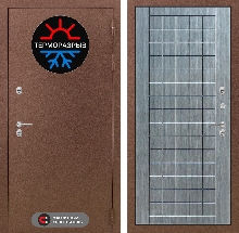 Входные двери  уличные с Терморазрывом - Входная дверь Термо Магнит 09 - Лен сильвер грей