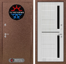 Входные двери  уличные с Терморазрывом - Входная дверь Термо Магнит 02 - Сандал белый, стекло черное