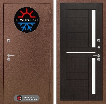 Входные двери  уличные с Терморазрывом - Входная дверь Термо Магнит 02 - Венге, стекло белое-copy