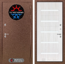 Входные двери  уличные с Терморазрывом - Входная дверь Термо Магнит 01 - Сандал белый, стекло белое