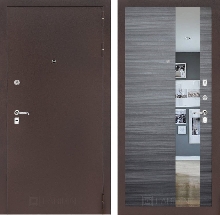 Коллекция CLASSIC антик медный - Входная дверь CLASSIC антик медный с Зеркалом - Сандал серый горизонтальный