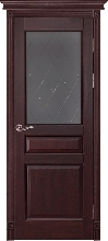Массив ольхи - Дверь из массива ольхи Ока модель Валенсия со Стеклом