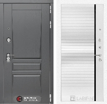 Коллекция Платинум   Коробка изнутри белая от 39900 - Входная дверь Платинум 22 - Белый софт, черная вставка