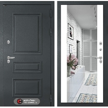 Уличные двери с терморазрывом - Входная дверь Атлантик с зеркалом Панорама - Белый софт