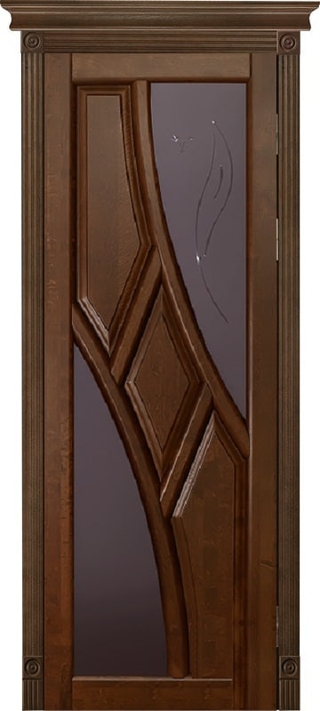 Массив ольхи - Дверь Ока массив ольхи модель Глория Стекло Графит