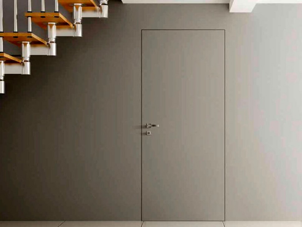СКРЫТЫЕ ДВЕРИ - Скрытая дверь 0Z с хромированной алюминиевой кромкой с 2-х сторон